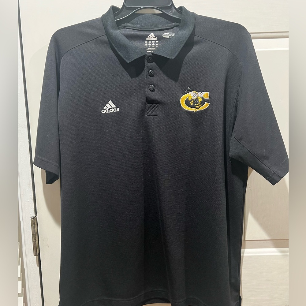 Adidas Black Polo with Embroidered Georgia Tech Logo
